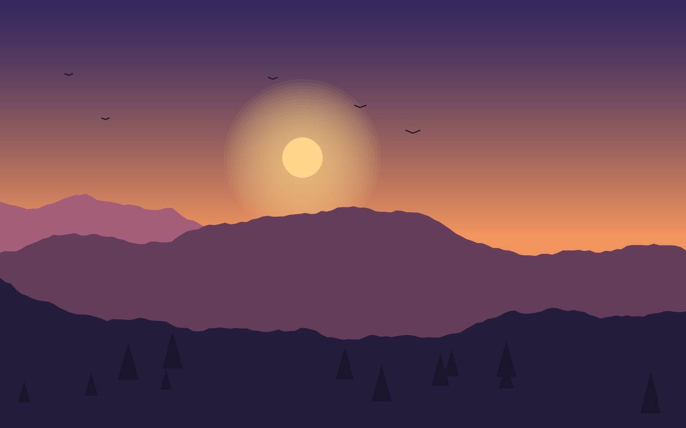 Illustrazione di un paesaggio